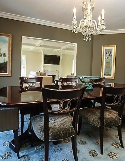 Dining room interior, by Anne Marie Weissend, Design Associates. We are a full-service Interior Design firm in Rochester NY.