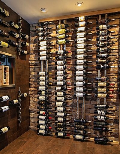 Wine cellar interior, by Anne Marie Weissend, Design Associates. We are a full-service Interior Design firm in Rochester NY.