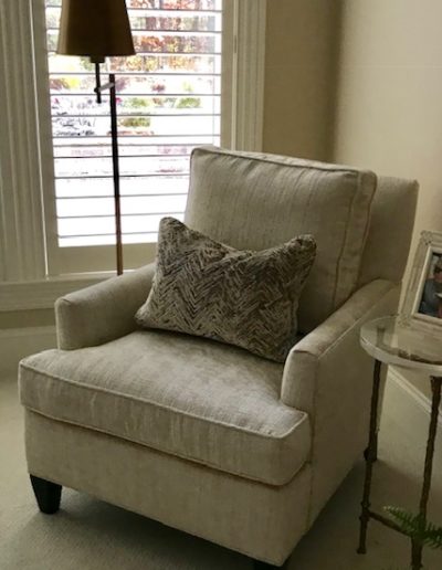 Living Room Chair & Lamp, design by Anne Marie Weissend, Design Associates.